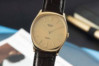  Rolex Cellini 18k (0,750) Gold Handaufzug Herrenuhr Ref. 4133 Papiere 1988 