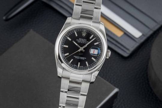  Rolex Datejust 36 Black Dial Edelstahl Automatik Herrenuhr Ref. 116200 G-Serie 