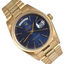  Rolex Day-Date 18038 President Soleil blue dial gold 18KT Full Set TOP Condition 