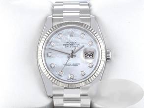  Rolex Datejust 36 116234 Stahl Weissgold 750 Diamanten Perlmutt Automatik Stainless Steel 18kt White Gold Oyster-band Chronometer 