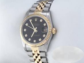 Thumbnail von Rolex Datejust 31 Medium Stahl Gelbgold 750 1996 Diamanten Automatik Gold Stahl Stainless Steel 18kt Yellow Gold Jubilé-band Chronometer Oyster Black Dial
