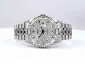 Thumbnail von Rolex Datejust 36 16234 Silver Diamonds Dial & After Diamonds Bezel - Full Set 36mm