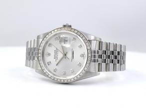 Thumbnail von Rolex Datejust 36 16234 Silver Diamonds Dial & After Diamonds Bezel - Full Set 36mm