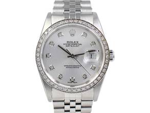 Thumbnail von Rolex Datejust 36 16234 Silver Diamonds Dial & After Diamonds Bezel - Full Set 36mm