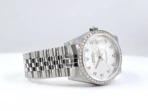Thumbnail von Rolex Datejust 36 16234 Silver Diamonds Dial & After Diamonds Bezel - Full Set 36mm