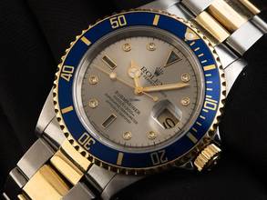 Thumbnail von Rolex Submariner Date Sultan Ref.16613 1991 Full Set LC 100 Original Vintage Unpoliert Submariner Date Sultan Diamanten Saphire