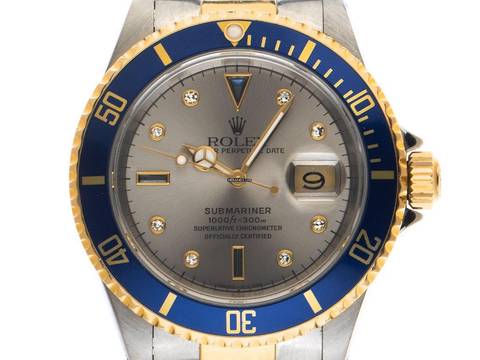  Rolex Submariner Date Sultan Ref.16613 1991 Full Set LC 100 Original Vintage Unpoliert Submariner Date Sultan Diamanten Saphire 