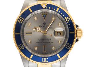  Rolex Submariner Date Sultan Ref.16613 1991 Full Set LC 100 Original Vintage Unpoliert Submariner Date Sultan Diamanten Saphire 