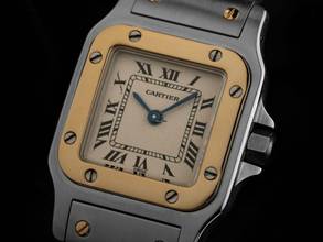 Thumbnail von Cartier Santos Galbée Lady PM Ref.1567 Bj.1999 Full original Vintage Unpoliert Santos Galbee Lady PM kleines Modell