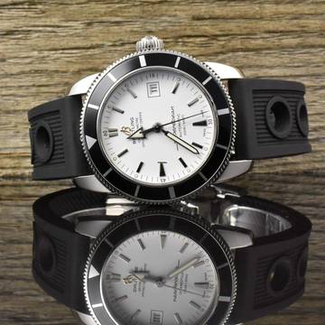  Breitling Superocean Heritage 42 Stratus Silver Dial A1732124 Black Rubber 