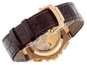 Thumbnail von Patek Philippe Nautilus Ref.5980R-001 2019 Full Set Original unpolished Nautilus 18kt rose gold 174g crocodile leather folding clasp