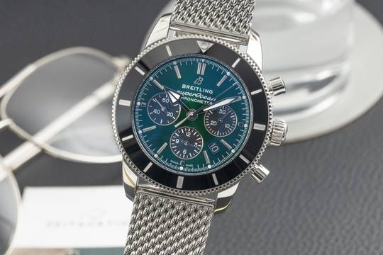  Breitling Superocean Heritage II Chronograph 44 Heritage II Green Chronograph Ref. AB01621A1L1S1 B&P 
