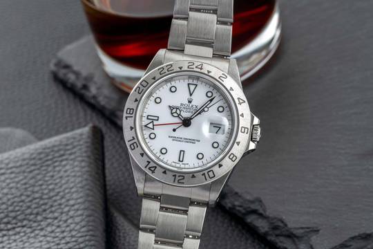  Rolex Explorer II Polar White Dial Stahl Automatik Herrenuhr Ref. 16570 A-Serie 
