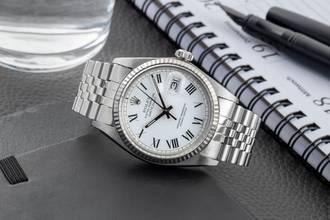 Thumbnail von Rolex Datejust 36 Buckley Dial Stahl / Weissgold Automatik Herrenuhr Ref. 16014