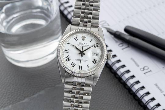  Rolex Datejust 36 Buckley Dial Stahl / Weissgold Automatik Herrenuhr Ref. 16014 