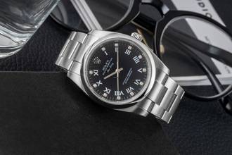Thumbnail von Rolex Air King 34 Black Diamond Dial Edeltahl Automatik Medium Size Ref. 114200