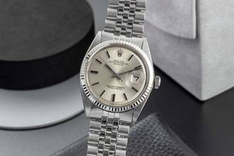 Rolex Datejust 36 Silver Dial Steel / White Gold Automatic Men's Watch 1601 Vintage