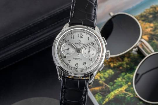  Breitling Premier B09 Edelstahl Handaufzug Herrenuhr AB0930371G1P1 