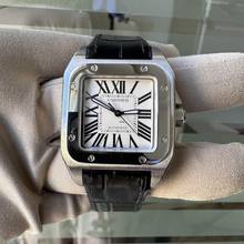 Thumbnail von Cartier Santos 100 Medium 33MM W20106X8 silver dial Full Set Like NEW