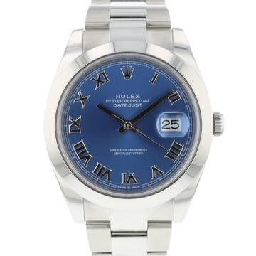  Rolex Datejust 41 Steel Oyster Azzurro Blue Roman Dial NEW 2024 