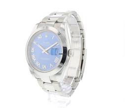 Thumbnail von Rolex Datejust 41 Steel Oyster Azzurro Blue Roman Dial NEW 2024