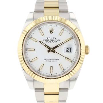  Rolex Datejust 41 Steel Gold Oyster Fluted White Dial NEW '23 
