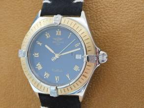 Thumbnail von Breitling Callisto 34 mm steel gold men's watch in top condition with new leather strap