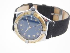 Thumbnail von Breitling Callisto 34 mm steel gold men's watch in top condition with new leather strap