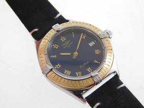 Thumbnail von Breitling Callisto 34 mm steel gold men's watch in top condition with new leather strap