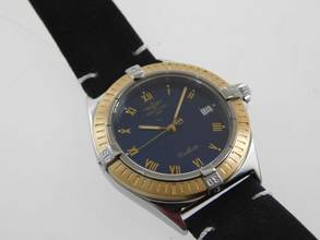 Thumbnail von Breitling Callisto 34 mm steel gold men's watch in top condition with new leather strap