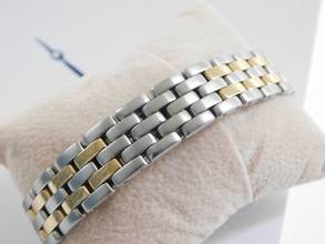 Thumbnail von Cartier Panthère Lady Stahl 18 Karat Gelbgold zwei Streifen Gold im Top Zustand Strammes Band Top Zustand