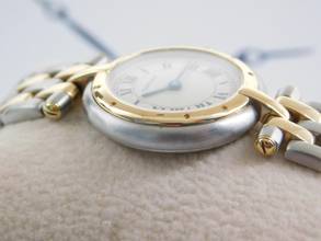 Thumbnail von Cartier Panthère Lady Stahl 18 Karat Gelbgold zwei Streifen Gold im Top Zustand Strammes Band Top Zustand