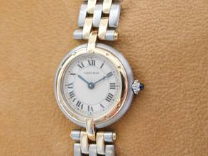 Thumbnail von Cartier Panthère Lady Stahl 18 Karat Gelbgold zwei Streifen Gold im Top Zustand Strammes Band Top Zustand