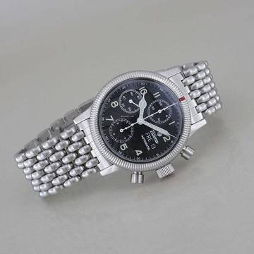  Tutima F2 Flieger Chronograph Automatik Ø 38 mm Edelstahl Full Set Top Zustand 