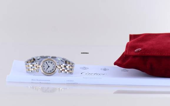  Cartier Panthère Vendome Lady Stahl / Gold white roman dial Klassiker 2-Rows 