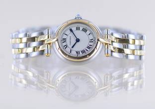 Thumbnail von Cartier Panthère Vendome Lady Stahl / Gold white roman dial Klassiker 2-Rows
