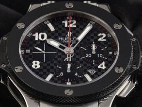Thumbnail von Hublot Big Bang 44 mm Ref.301.SB.131.RX Bj.2006 Full Set sehr gut Vintage Big Bang Chronograph Stahl Keramik