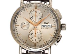 Thumbnail von IWC Portofino Chronograph Day Date Ref.IW378302 2010 Full Set original Vintage unpolished Portofino Day Date Chronograph crocodile leather folding clasp
