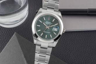 Rolex Datejust 41 Green Dial Stainless Steel Automatic Men's Watch Ref. 126300 B&P 2024