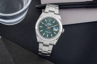 Thumbnail von Rolex Datejust 41 Green Dial Edelstahl Automatik Herrenuhr Ref. 126300 B&P 2024