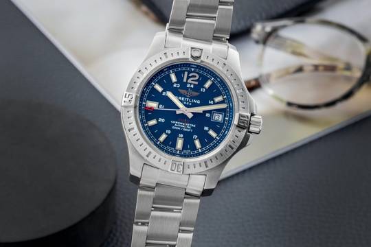  Breitling Chronomat Colt Blue Dial Stahl Automatik Herrenuhr Ref. A17313101C1A1 B&P 2021 