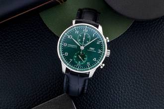 Thumbnail von IWC Portugieser Chronograph Green Dial Steel Automatic Men's Watch Ref. IW371615