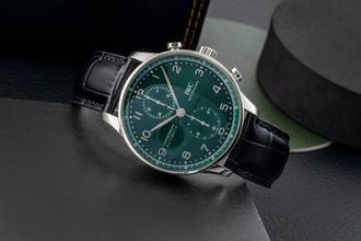 Thumbnail von IWC Portugieser Chronograph Green Dial Steel Automatic Men's Watch Ref. IW371615