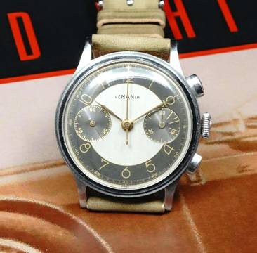 Lemania RARE 15TL CHRONOGRAPH STUNNING RADIAL DIAL FROM THE EARLY 40'S VINTAGE