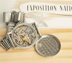Thumbnail von Lemania 28,9 CHRONOGRAPH FOR THE 1939 NATIONAL EXHIBITION IN ZURICH RARE VINTAGE