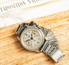 Thumbnail von Lemania 28,9 CHRONOGRAPH FOR THE 1939 NATIONAL EXHIBITION IN ZURICH RARE VINTAGE