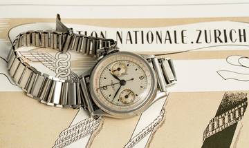 Thumbnail von Lemania 28,9 CHRONOGRAPH FOR THE 1939 NATIONAL EXHIBITION IN ZURICH RARE VINTAGE