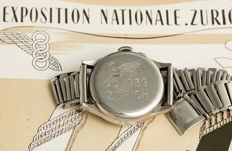 Thumbnail von Lemania 28,9 CHRONOGRAPH FOR THE 1939 NATIONAL EXHIBITION IN ZURICH RARE VINTAGE