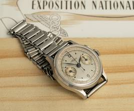 Thumbnail von Lemania 28,9 CHRONOGRAPH FOR THE 1939 NATIONAL EXHIBITION IN ZURICH RARE VINTAGE