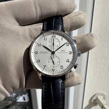 Thumbnail von IWC Portuguese IW3714 chronograph silver dial Full Set 2004